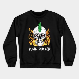 Punk Rocker | White Letter Crewneck Sweatshirt